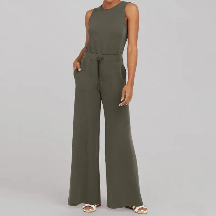 Sophie | Women's Solid Color Sleeveless Lace-up Jumpsuit