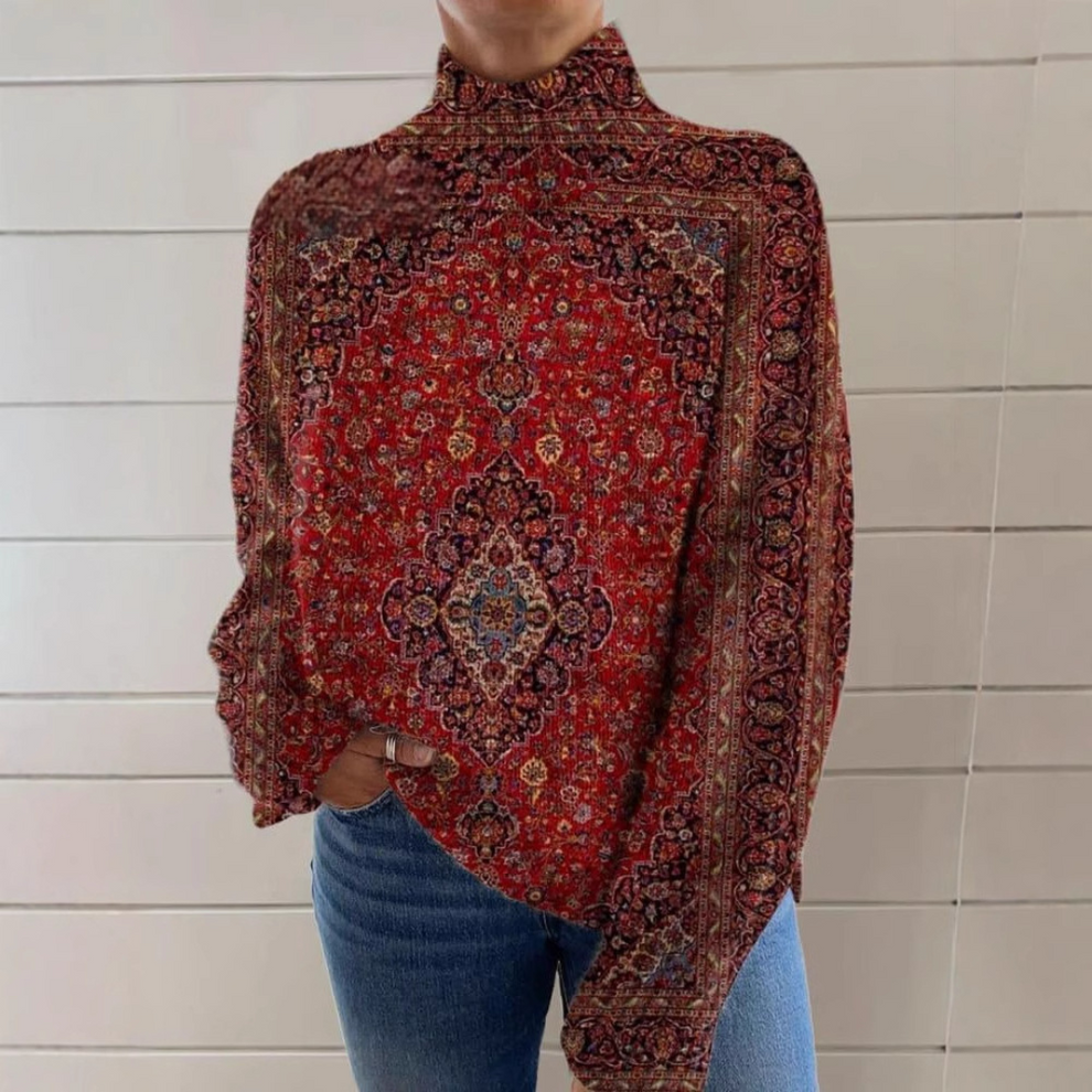 Daria | Print And Turtleneck Knitted Sweater