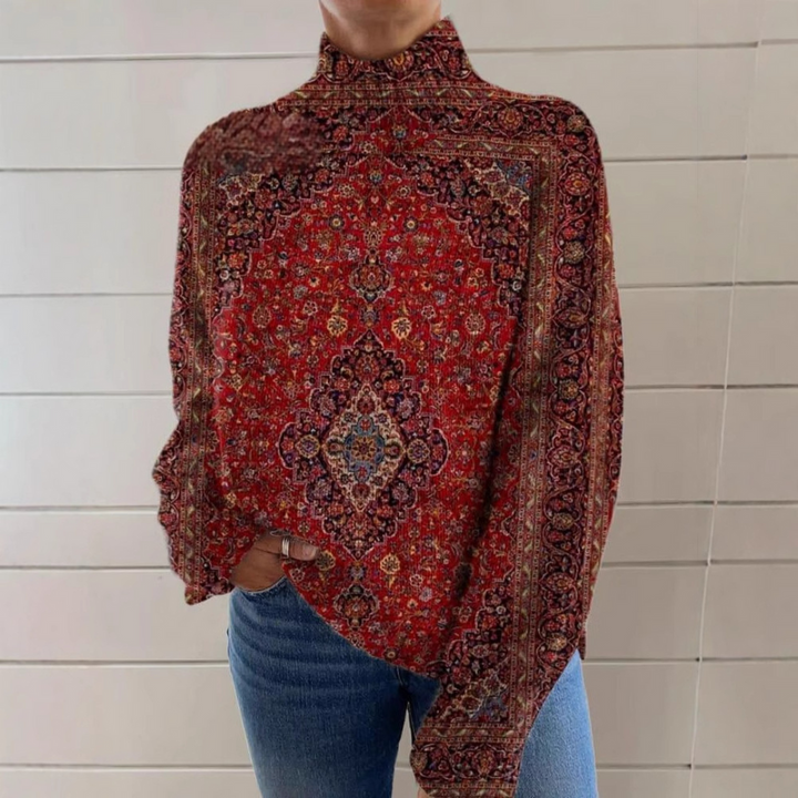 Daria | Print And Turtleneck Knitted Sweater