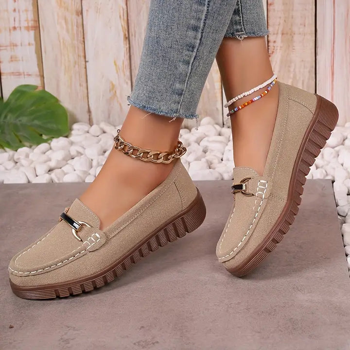 Sophia | Stylish Moccasins with Metal Buckle