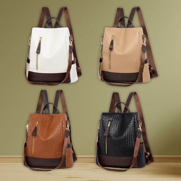 Eulalia | Soft Leather Women's Fashion Woven Backpack