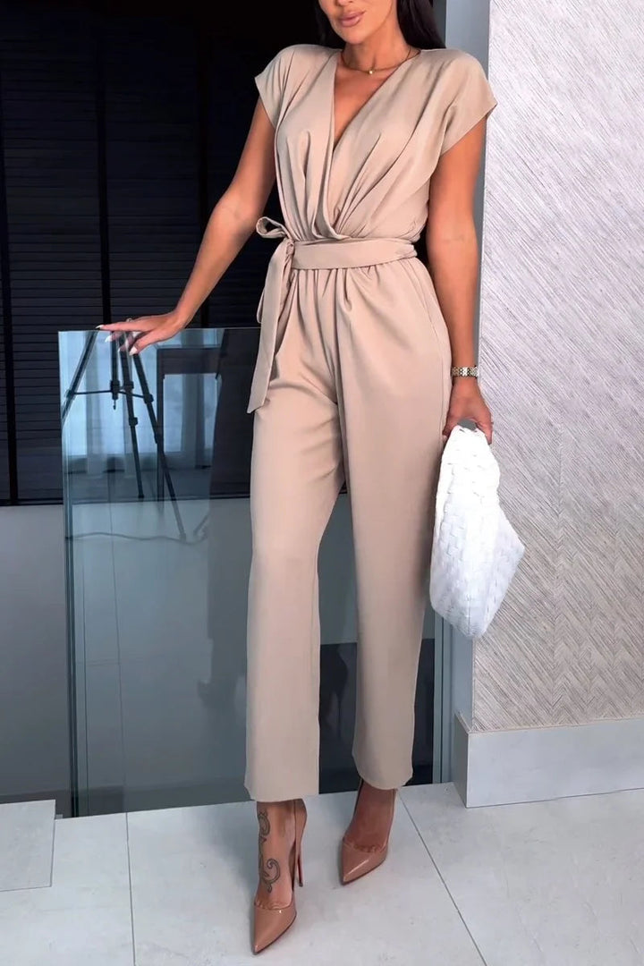 Maryana | Short Sleeve V-Neck Jumpsuit