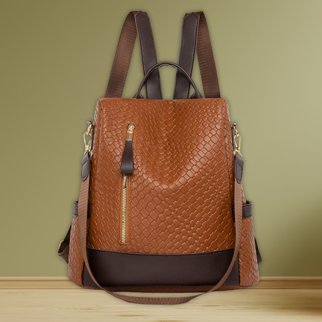 Eulalia | Soft Leather Women's Fashion Woven Backpack