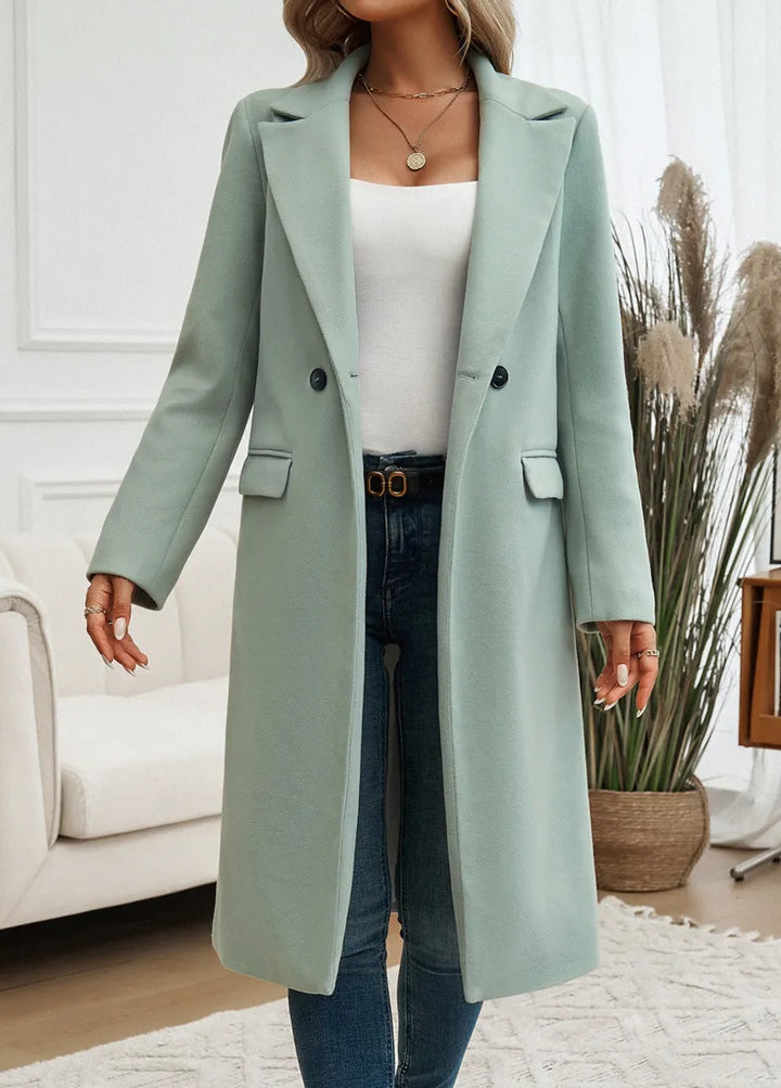 Clarise | Elegant V-Neck Coat