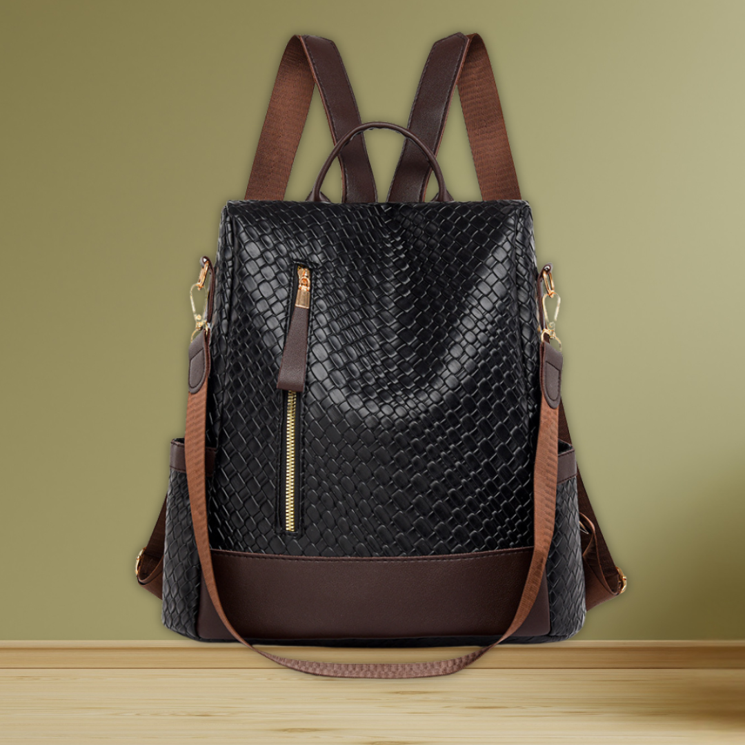 Eulalia | Soft Leather Women's Fashion Woven Backpack