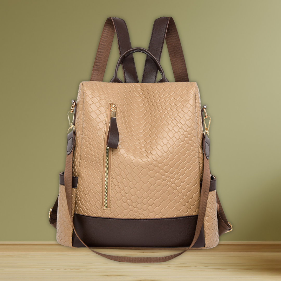 Eulalia | Soft Leather Women's Fashion Woven Backpack