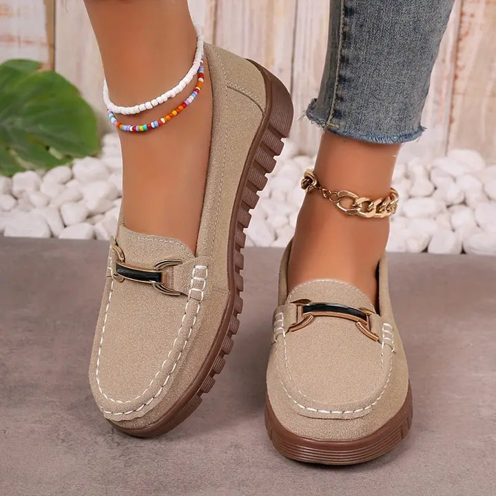 Sophia | Stylish Moccasins with Metal Buckle