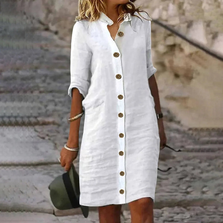 Hannika | Casual Midi Shirt Dress