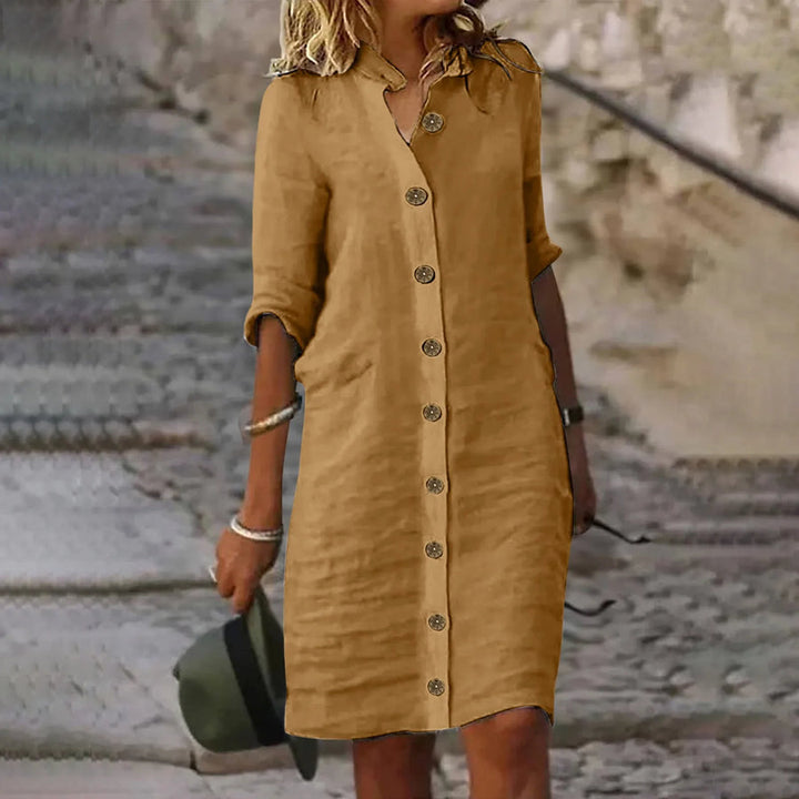 Hannika | Casual Midi Shirt Dress