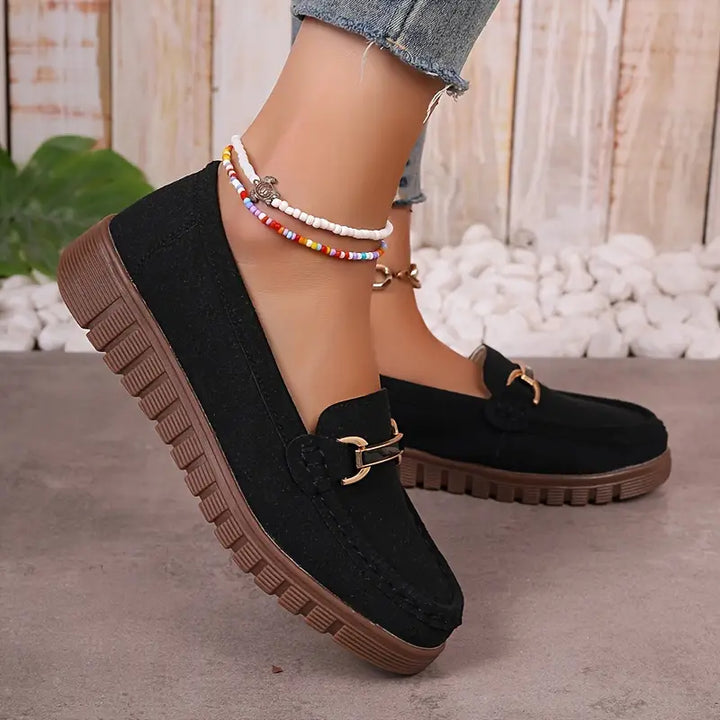 Sophia | Stylish Moccasins with Metal Buckle