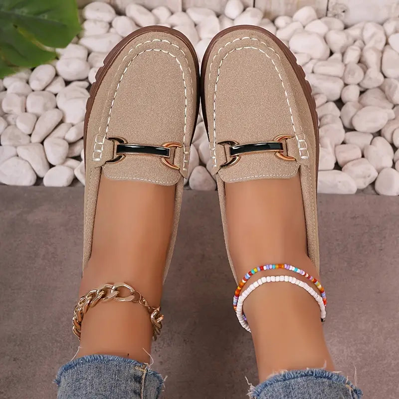 Sophia | Stylish Moccasins with Metal Buckle