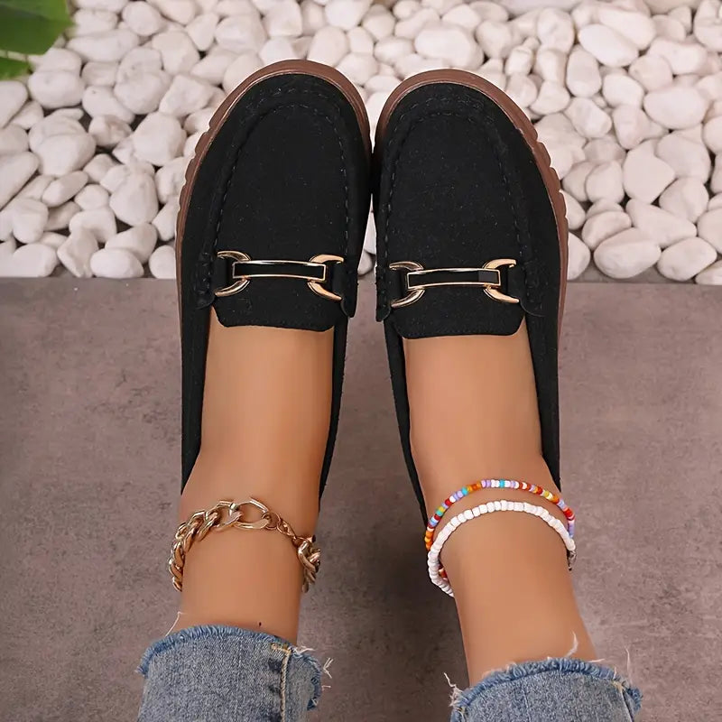 Sophia | Stylish Moccasins with Metal Buckle