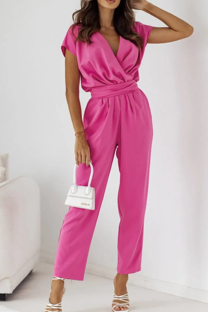Maryana | Short Sleeve V-Neck Jumpsuit