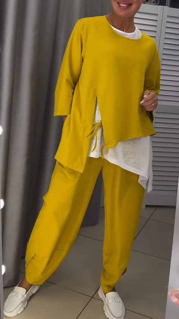Novalie | Round Neck Top and Trousers Set