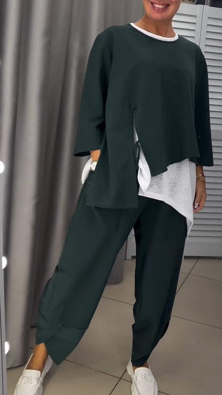 Novalie | Round Neck Top and Trousers Set