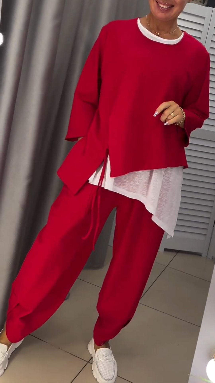 Novalie | Round Neck Top and Trousers Set