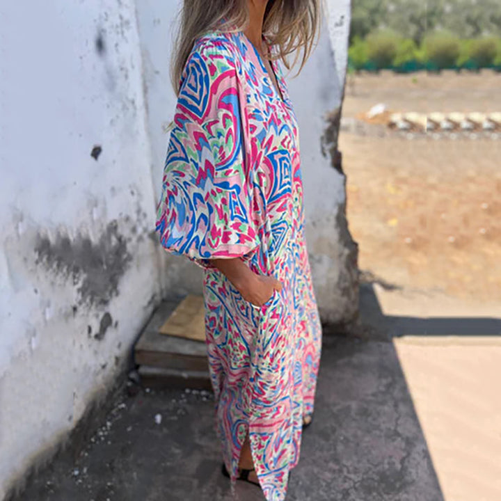 Yanina | Maxi Dress with V-Neck Print